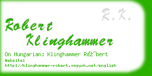 robert klinghammer business card